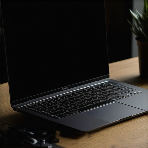 Sleek high-performance laptop with 4K display and professional accessories on workspace