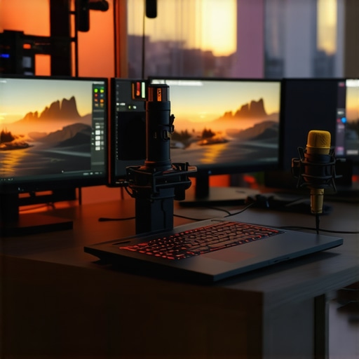 High-Performance Streaming Setup 2025 A sleek streaming station with advanced hardware for content creation.