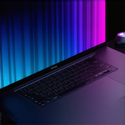 A sleek creator laptop with dual fans and vapor chamber cooling system on a desk