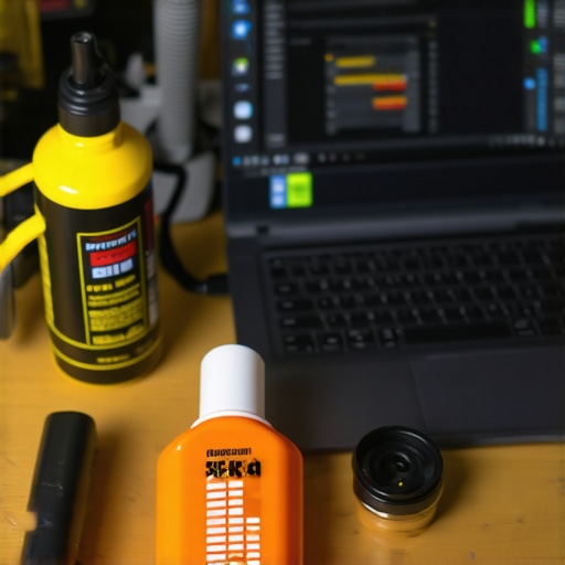 A workspace with tools and software for maintaining a creator's laptop.