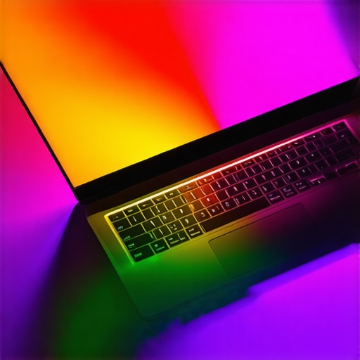 Thermal imaging showing heat distribution on a creator laptop during heavy workload