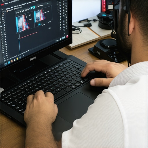 A creator diligently checking hardware performance and system health during maintenance.