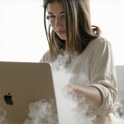 A creator cleaning dust out of a high-performance laptop to optimize cooling