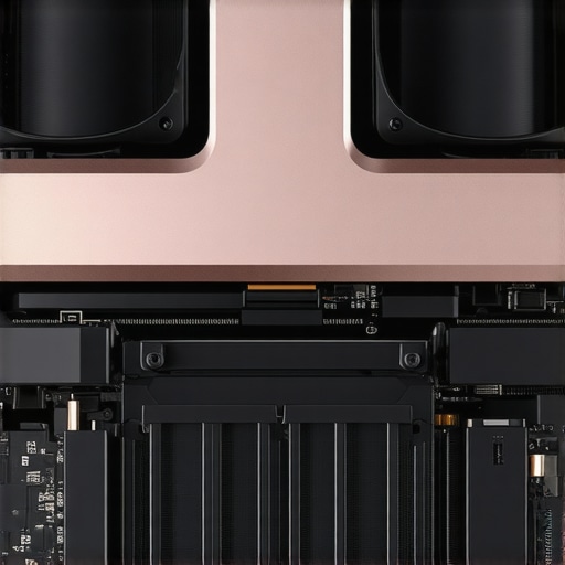 A detailed view of a creator laptop's cooling setup with dual fans and heat pipes.