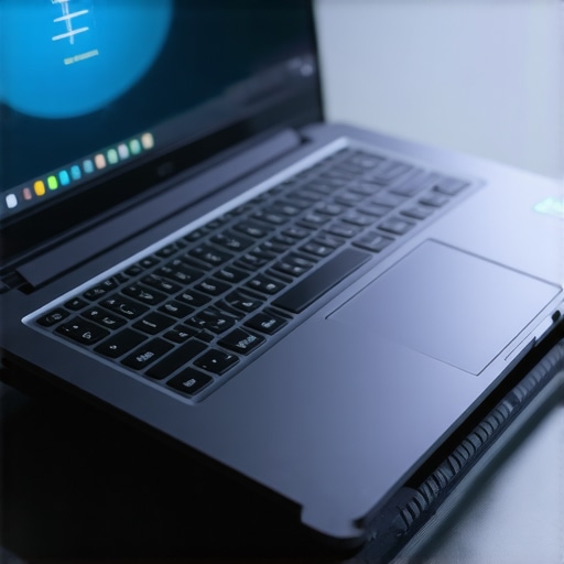 Effective Cooling Setup for Creative Laptops Laptop on cooling pad with active fans and temperature monitoring