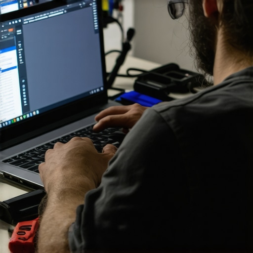 A creator cleaning and monitoring their laptop to ensure optimal performance.
