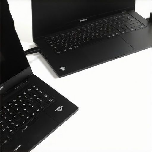 Optimization Tools for Creators A workspace showing a laptop with cooling accessories and performance monitors