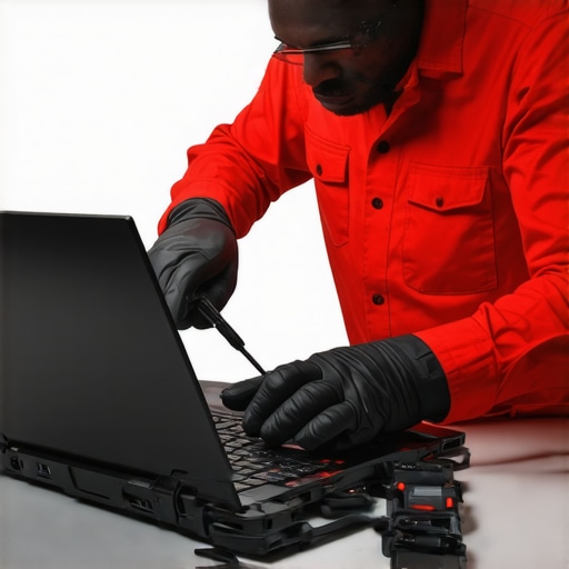Technician cleaning and maintaining a creative workstation for optimal performance.