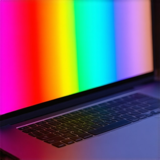 Calibrated Color Spectrum on Laptop Screen Laptop screen showing vivid colors after calibration