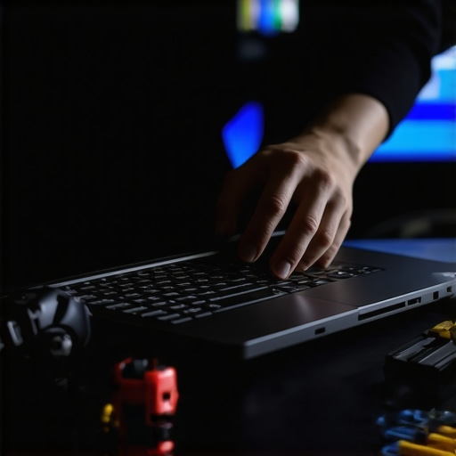 Maintaining Creative Laptops for Peak Performance Tech professional performing maintenance on a high-end editing laptop with diagnostic tools.