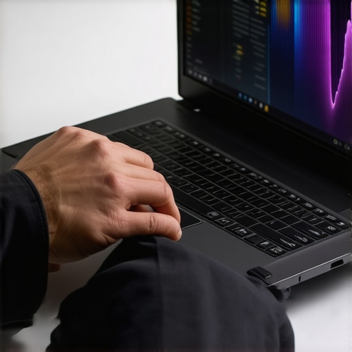 Monitoring Laptop Performance in Real-Time A technician reviewing system health metrics displayed on a laptop screen.