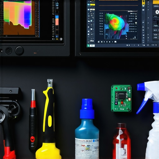 A workspace with thermal and hardware monitoring tools in use for system upkeep.