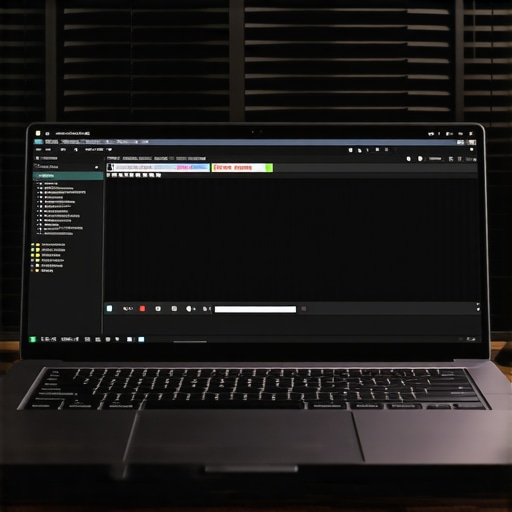 Close-up of a creator laptop with high-speed storage and editing software on screen.