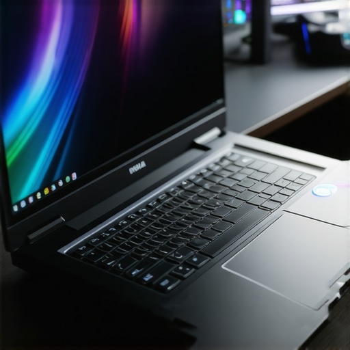 Powerful VR-capable Laptop for Architecture Close-up of a high-performance gaming laptop showing RTX GPU and 4K display