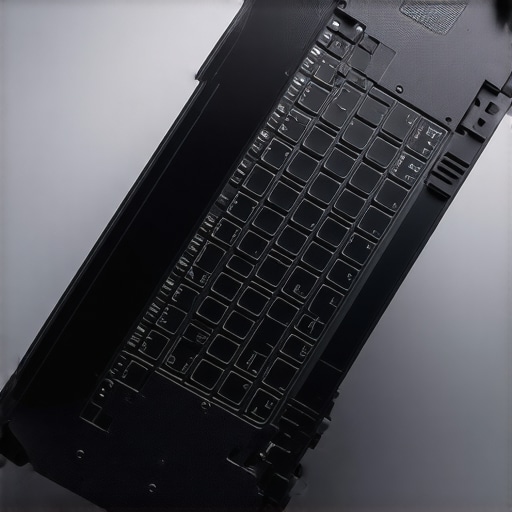 Silent Creator Laptop with Advanced Cooling A modern creator laptop with visible cooling system and quiet operation features, set on a workspace.