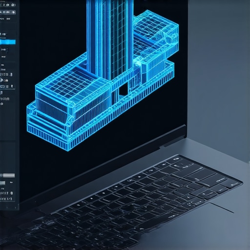 A professional laptop demonstrating AutoCAD software with a detailed 3D model on display