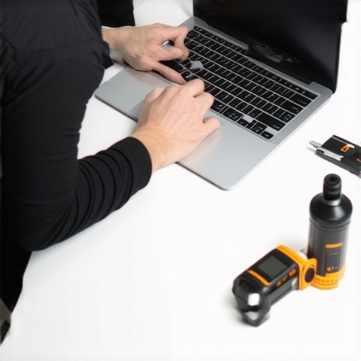 Laptop Maintenance Station Technician cleaning and calibrating a creator laptop to ensure optimal performance.