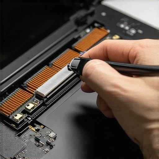 Close up of cleaning dust from laptop cooling fans and heatsinks
