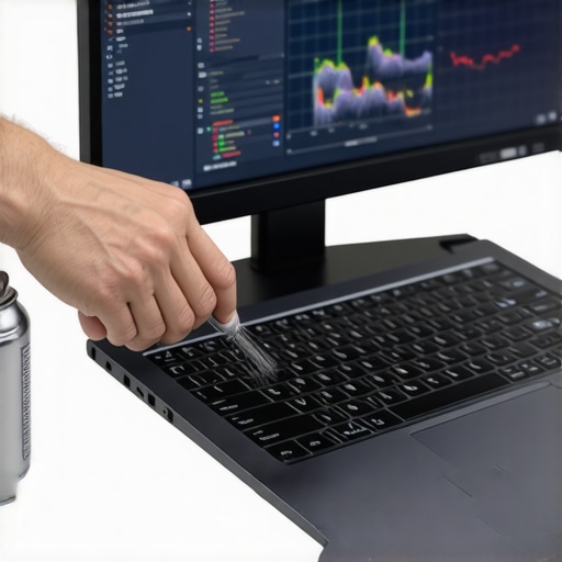 Professional cleaning and monitoring a laptop to prevent thermal throttling in a studio