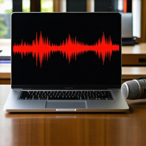 Close up of audio software showing latency spikes on a laptop screen