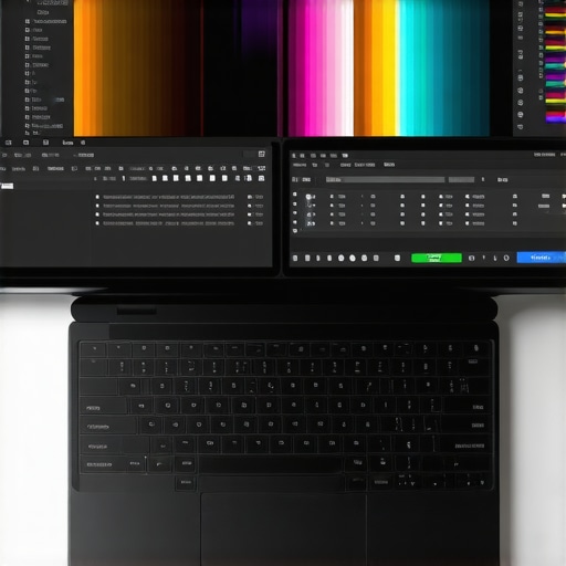10-bit Color Accuracy vs Standard Displays A side-by-side comparison of a 10-bit creator display showing smooth gradients and an 8-bit display showing color banding.