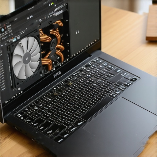Advanced Thermal Management for Creative Workstations A detailed view of a laptop cooling system designed to prevent thermal throttling during intensive rendering and editing tasks.