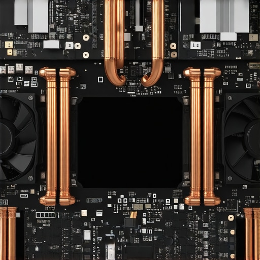Close-up of laptop cooling components including copper pipes and fans