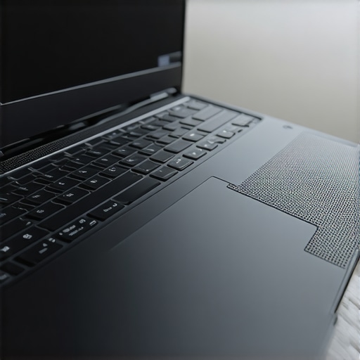 Advanced thermal cooling system in a creator laptop Close up of laptop heat pipes and cooling fans designed for video editing.