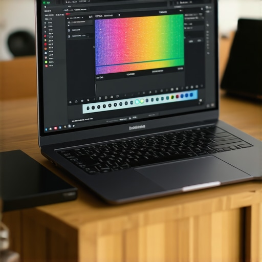 Budget Creator Laptop with Video Timeline An affordable laptop displaying a video editing project timeline on an IPS screen