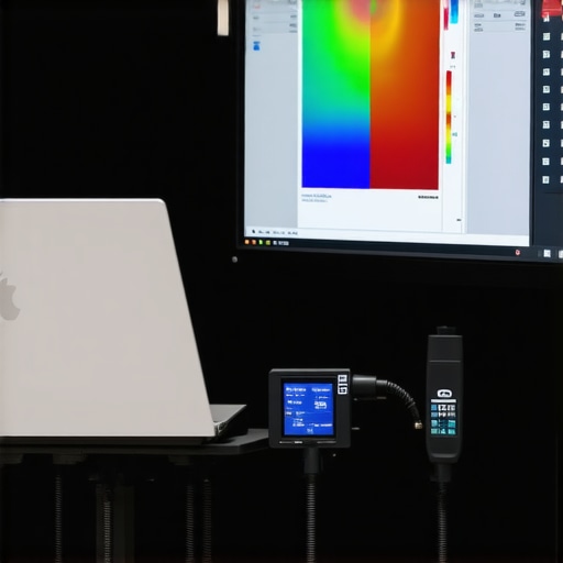 Calibrating a Creator Laptop for Color Accuracy Professional colorimeter calibrating a laptop screen for photo editing and video production.