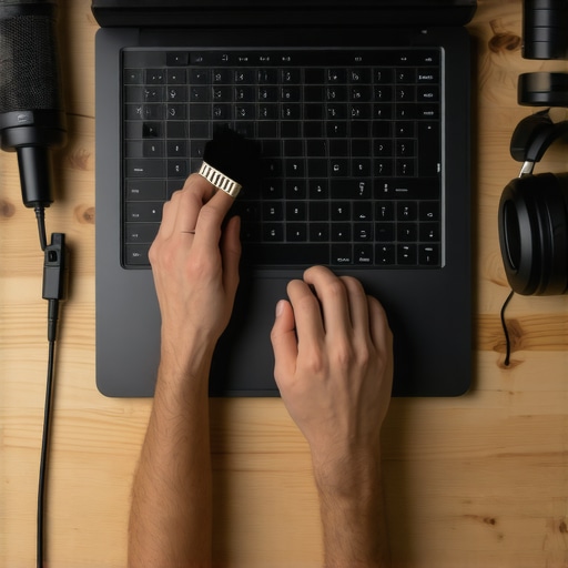 Cleaning a Creator Laptop for Better Performance A person cleaning dust from a creator laptop to prevent thermal throttling