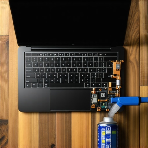 Cleaning creator laptop cooling fans for better performance Professional creator laptop maintenance showing internal cooling system cleaning