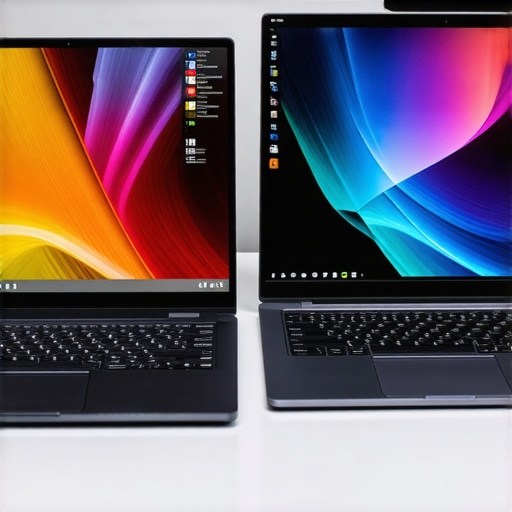 Color Accuracy Comparison Between Pro and Gaming Laptops A visual comparison showing the color discrepancy between a gaming laptop and a professional creator workstation.