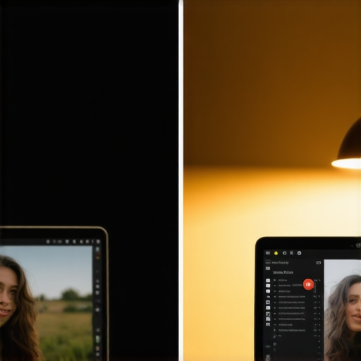 Comparison of Grainy vs Clear Webcam Quality A side-by-side view showing the dramatic difference lighting and manual settings make on laptop video quality.