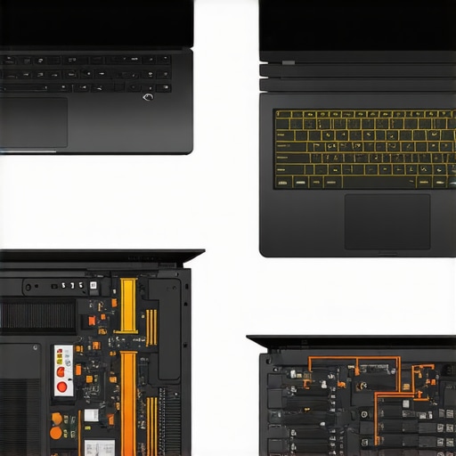 Diagram comparing TGP power limits and thermal management between professional and gaming laptops.