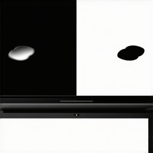 Visual demonstration showing the difference between a ghosting screen effect and a sharp, corrected display on a creator laptop.