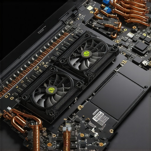 Creative Laptop Maintenance and Cooling Setup High-end laptop maintenance with cooling pad for creators