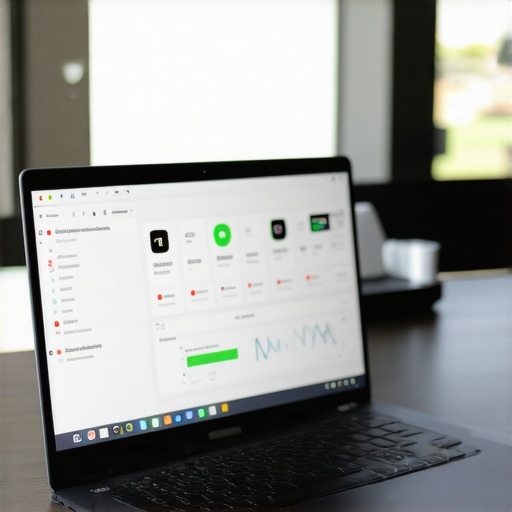 High-Performance Virtualization Monitoring A laptop screen displaying multiple virtual machines and system performance metrics.