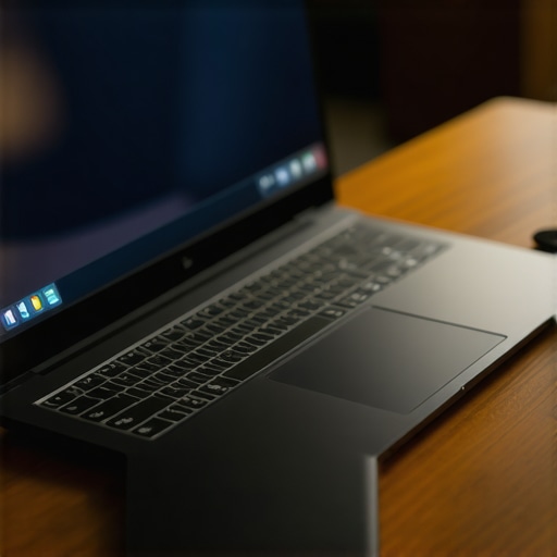 High-Speed External SSD for Travel Vloggers A professional mobile storage setup showing an external SSD connected to a laptop in a travel setting.