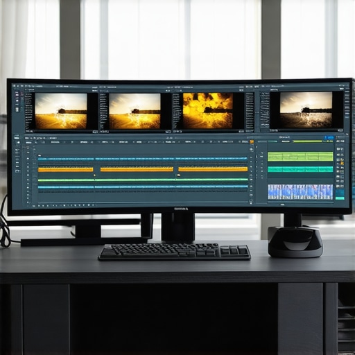 High-end mobile workstation for color grading Creative professional using a laptop for 10-bit color video editing