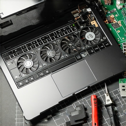 Internal Cooling System of a Creator Laptop Close up of laptop internal fans and heat pipes for thermal management