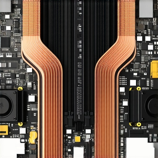 Internal Laptop Cooling System and Heat Pipes Close-up of laptop internal thermal management system showing copper heat pipes and cooling fans
