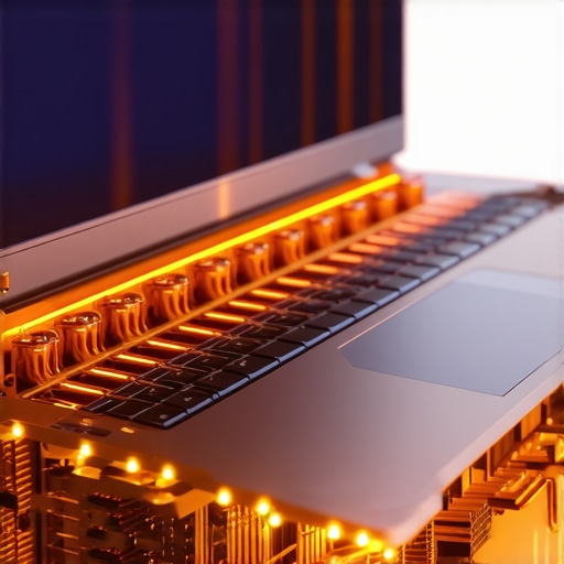 Internal Laptop Cooling and Thermal Dynamics Laptop internal cooling system with copper heat pipes and fans.