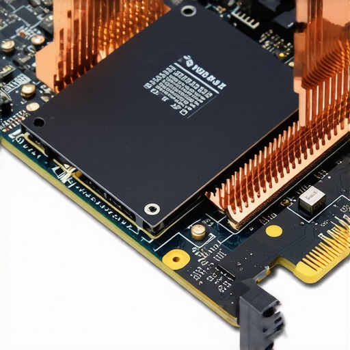 Internal Laptop Hardware Performance Close-up of high-speed NVMe SSD and cooling system on a professional design laptop.