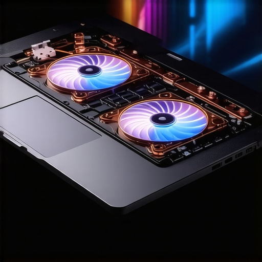 High-performance dual-fan cooling system inside a creator laptop.