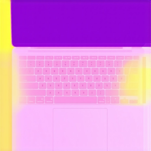Laptop Thermal Management Visualized Thermal imaging of a creator laptop showing heat concentration and cooling efficiency.