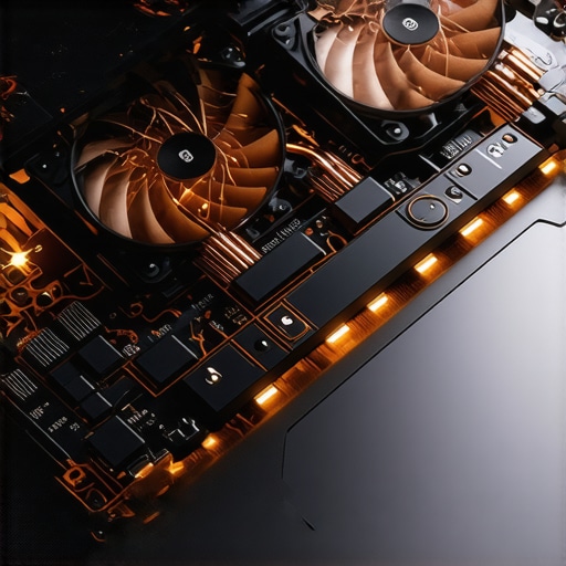 Laptop Thermal Throttling and Cooling Design Internal view of laptop cooling system showing heat pipes and fans during a heavy render session
