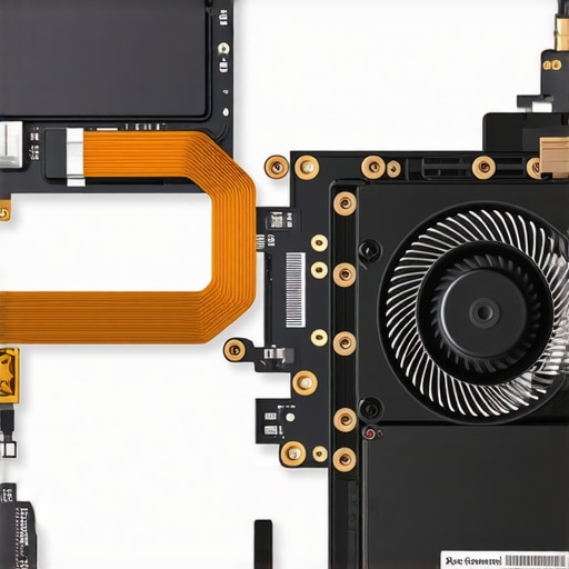 Laptop thermal cooling assembly and heat pipes Internal view of laptop copper heat pipes and cooling fan designed to prevent thermal throttling
