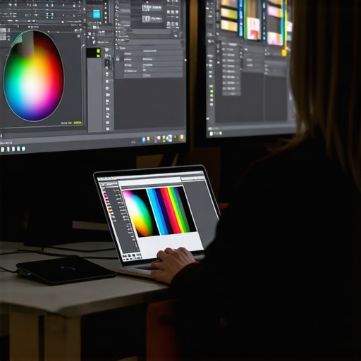 Maintaining Dual Display Color Accuracy A creator matching colors on a laptop and external monitor side by side