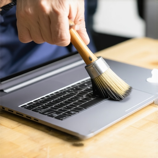 Maintaining a High Performance Creator Laptop A person cleaning dust from a creator laptop to prevent thermal throttling.